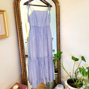 Gianni Bini Blue and White Striped Midi Dress